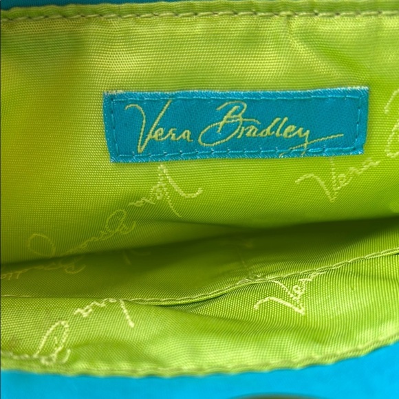 Vera Bradley  CRABTREE & EVELYN Tote Purse Quilted Key Lime Green & Turquoise - Picture 5 of 6